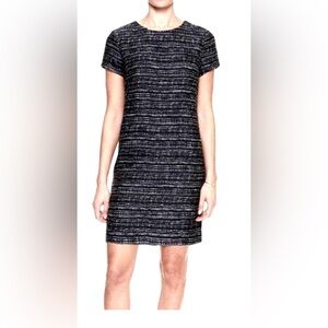 Banana Republic Black and White Textured Mini Dress